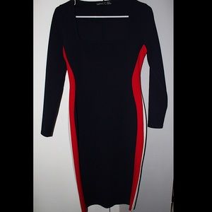 Long Sleeve stripes midi dress